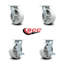 Ensemble de roulettes pivotantes 6 pouces en acier semi-pivotant avec roulement à rouleaux 2 roulettes de service / SCC-30CS620-SSR-2-TLB-2