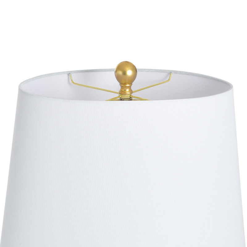 Lampe de table Poly - Raffine or - Abat-jour blanc