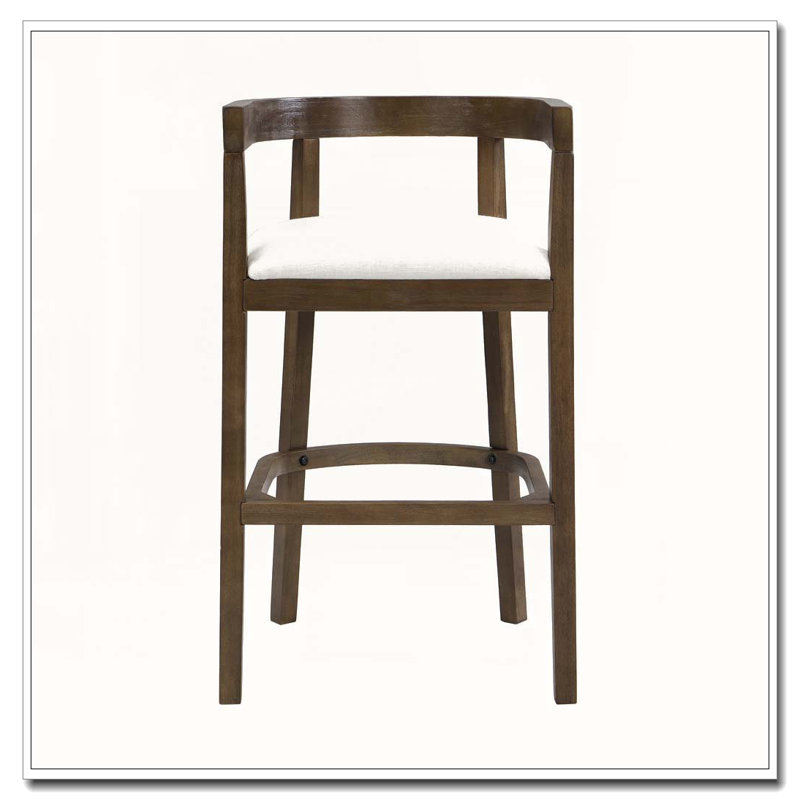 Tabouret de comptoir en bois d'hévéa, Tabouret de comptoir (siège d'une hauteur de 21 p, Teck