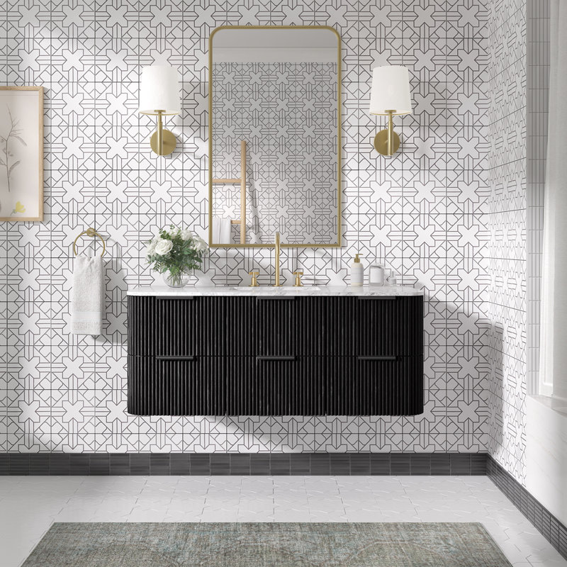 Kensington Floating Vanity 48" Single Vanity, Black