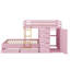 Lit superposé avec tiroirs de rangement et garde-robe, structure de lit superposé en bois avec échelle et garde-corps-335537066