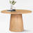 5-Piece Mid-Century Round Dining Set With Oak Finish Pedestal Table For 4-1852203864