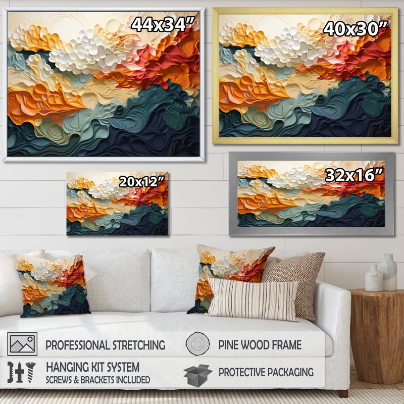 Biomorphism Forms VI On Canvas Print, Gold Floater Framed, 34" H x 44" W x 1.5" D