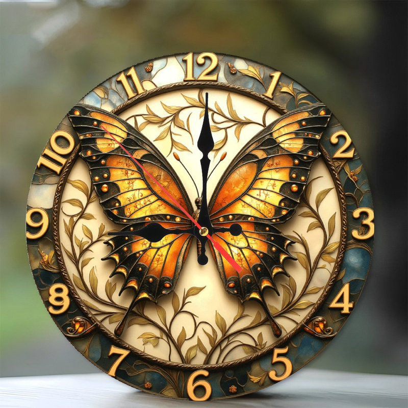 Horloge murale papillon