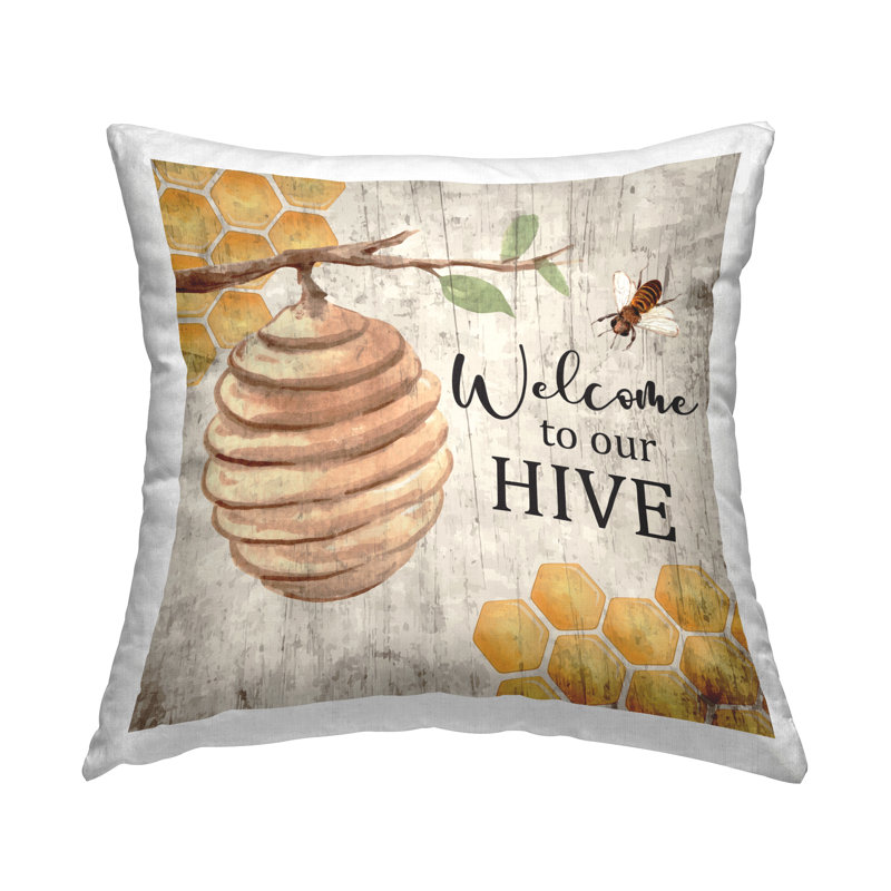 Motif de bienvenue Welcome To Our Hive Honeycomb Shapes