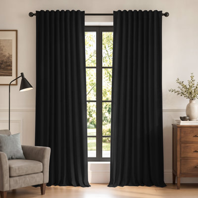 Paire de rideaux occultant et texturé 100% lin 50 po (ensemble de 2)