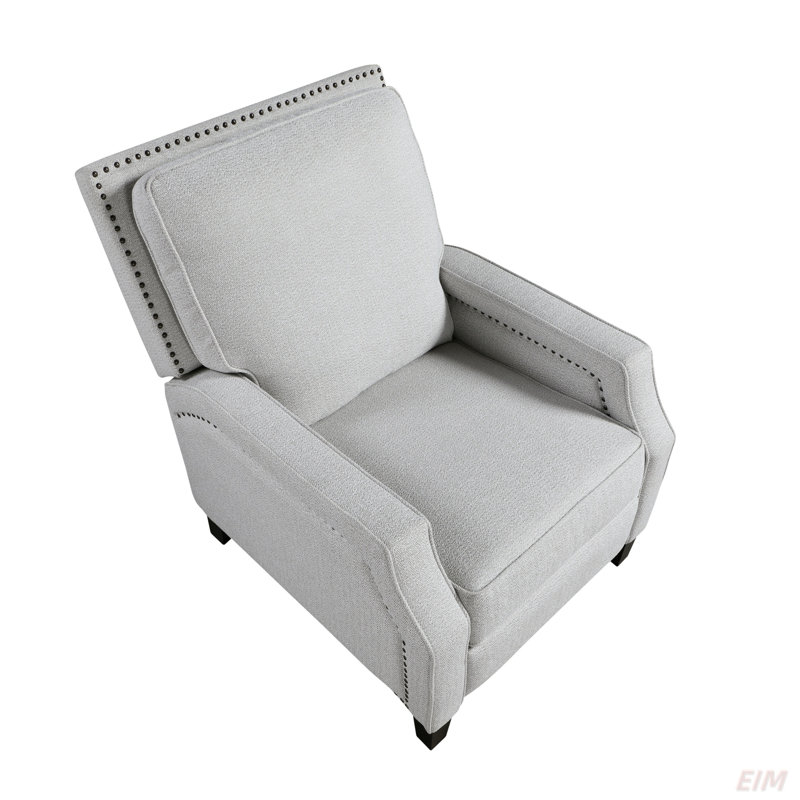 Push Back Reclining Chair Transitional Style, Gray