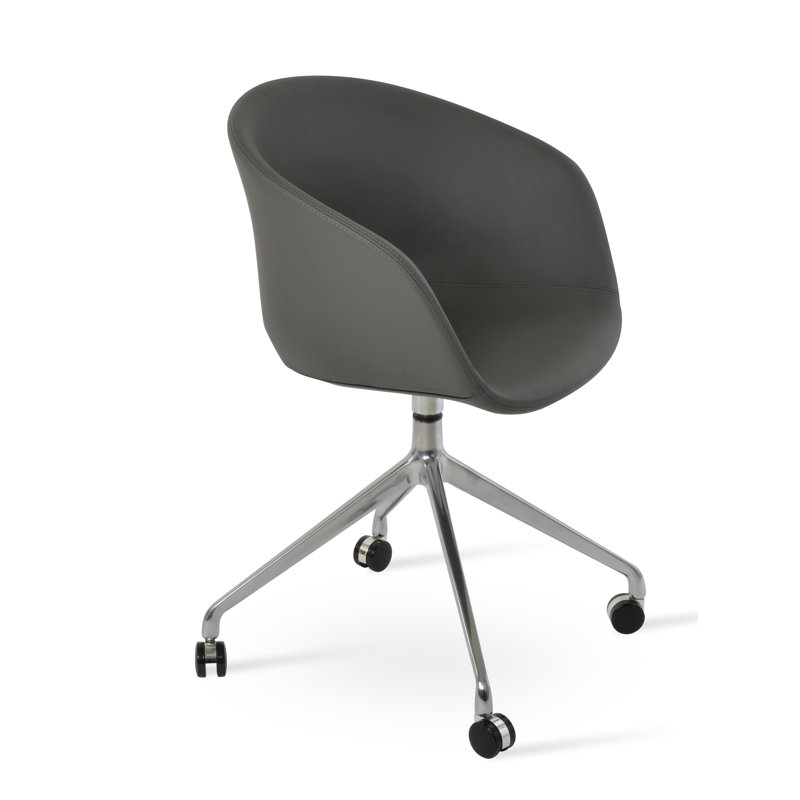 Chaise de bureau Tribeca Spider, Laiton, Blanc