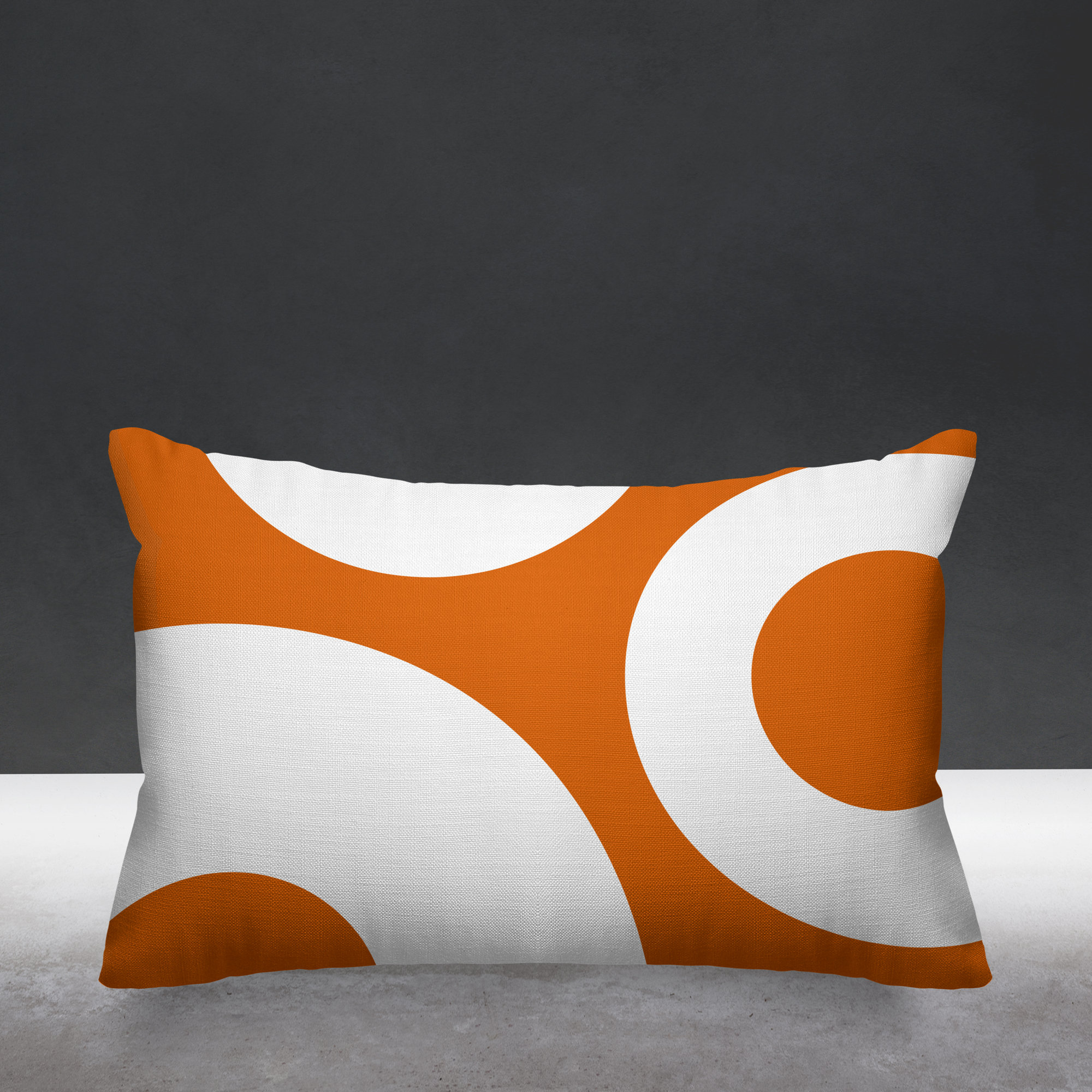 Luella Geometric Indoor/Outdoor Lumbar Throw Pillow, Orange