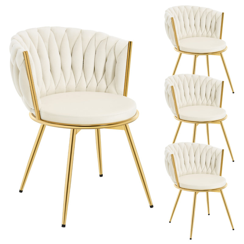 Dining Room Chairs, Kitchen Chairs, Living Room Chairs, With Metal Frame, Ergonomic, 360° Rotation, For Kitchen, Living Room, Balcony, Velvet Seat