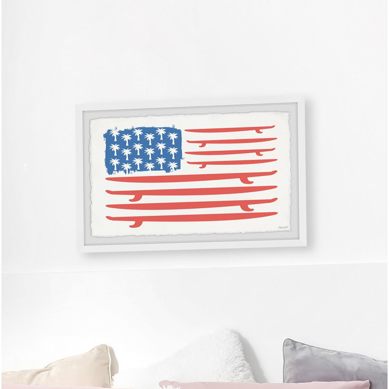 Impression encadrée « unique American Flag », H 12 po x l 18 po x P 1,5 po