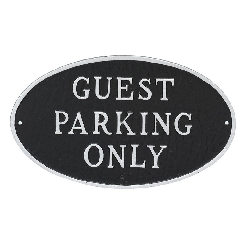 Plaque de jardin guest only, Noir / argent, H 6 po x l 10 po x P 0,25 po