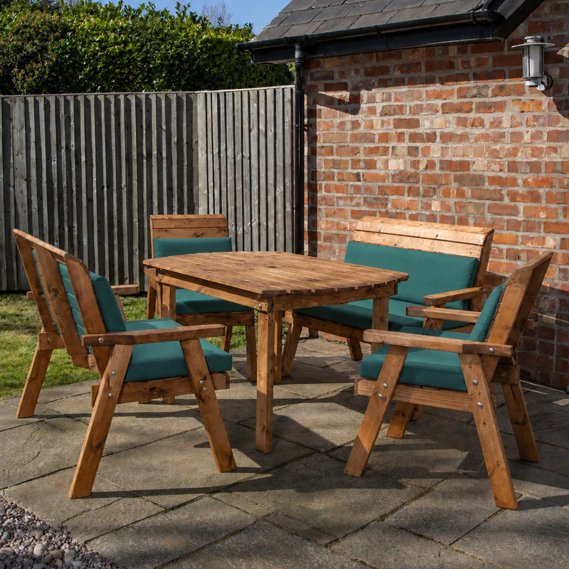 Patio Dining Set Table,, Green, 95 cm H x 180 cm W x 95 cm D