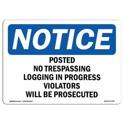 Posted No Trespassing Logging in Progress Sign