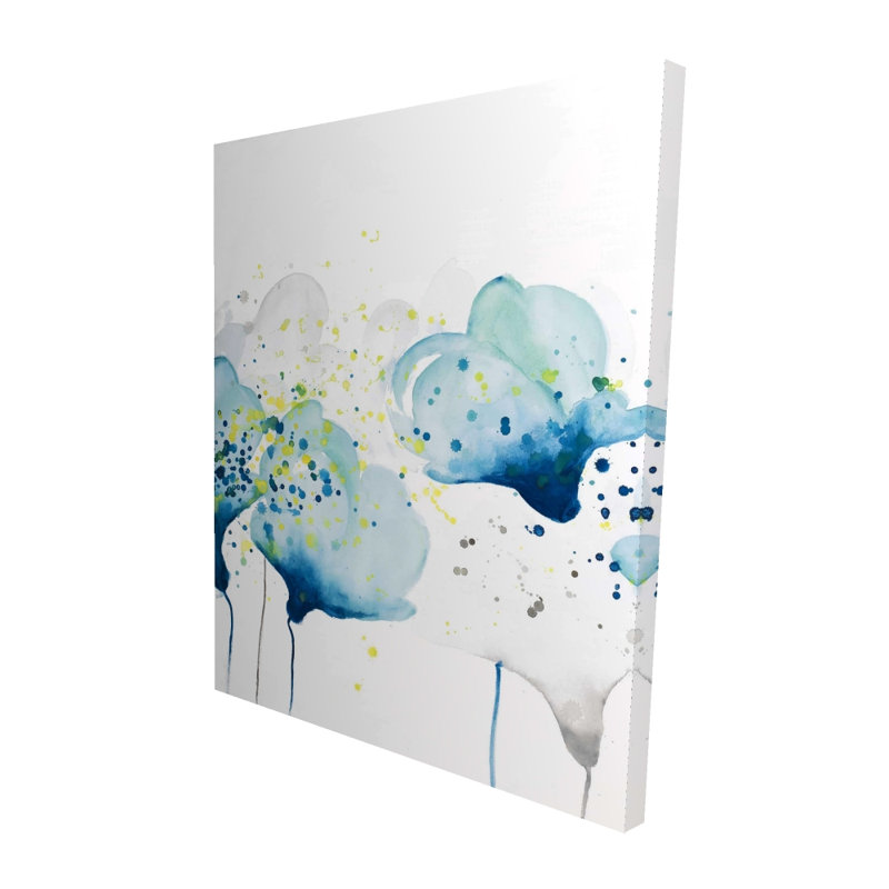 Fleurs en pointillé avec éclaboussures de peinture - Toile de bureau pour la maison