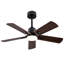 Ventilateur de plafond intérieur / extérieur de 42 pouces avec lumière DEL à intensité variable et télécommande, pales en bois massif de couleur noire, moteur à courant continu réversible à 6 vitesses