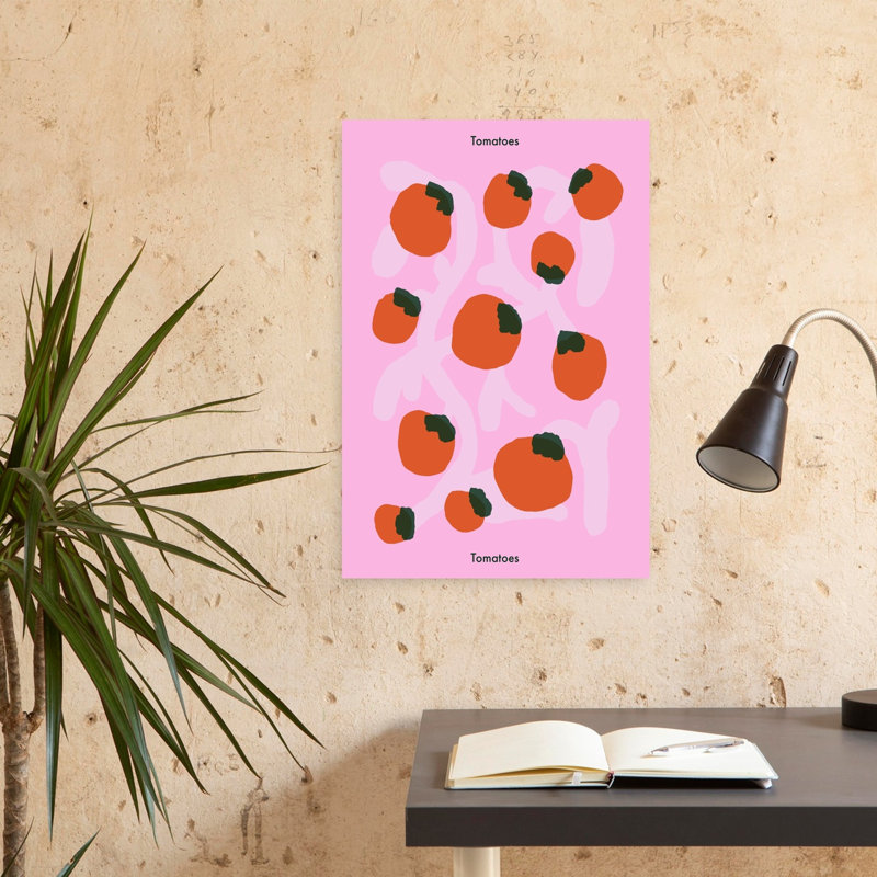Art mural de tomates roses fraîches, H 24 po x l 16 po