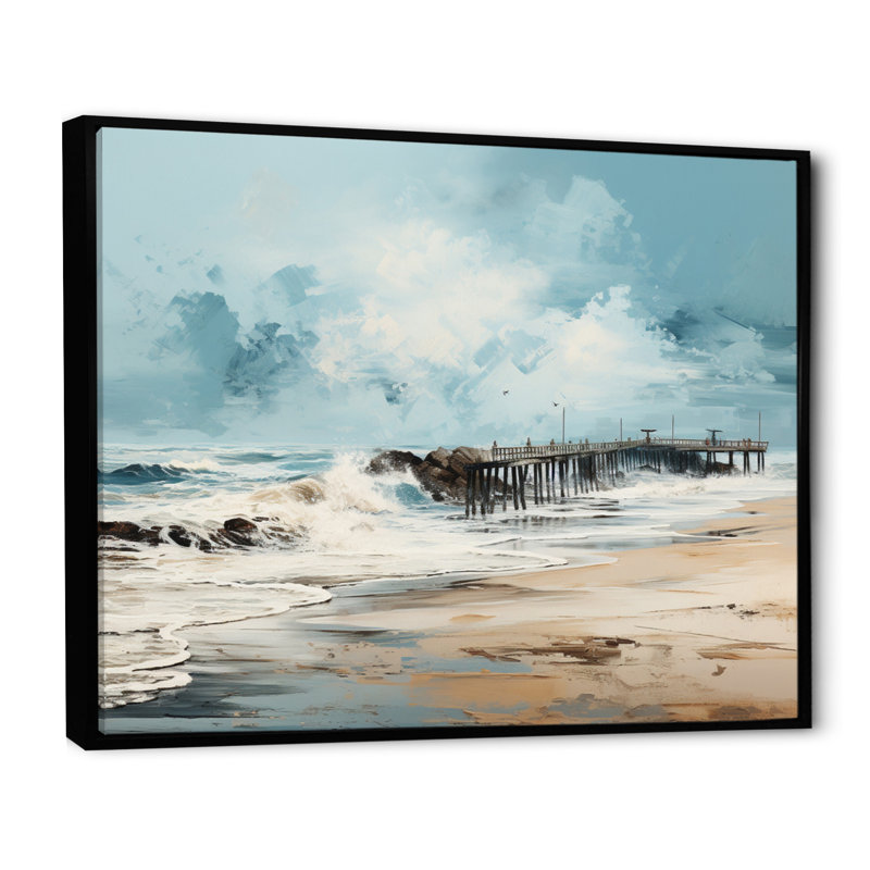 " Pier Abstract Pier An III ", 30" H x 40" W, Gold Picture Framed