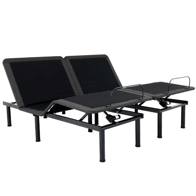 Très grand lit à commande vocale - élévation indépendante de la tête et des pieds, base réglable en métal, options de ronflement, 75 po de largeur x 79 po de profondeur