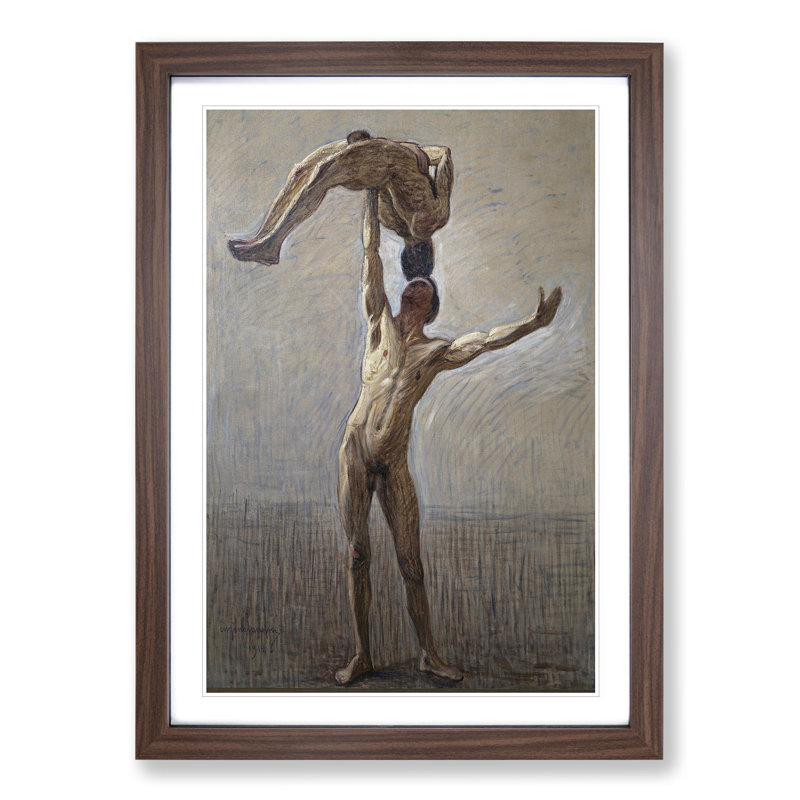 Athletes by Eugene Jansson - Picture Frame Painting, Walnut Framed, 36cm H x 27cm W x 2cm D