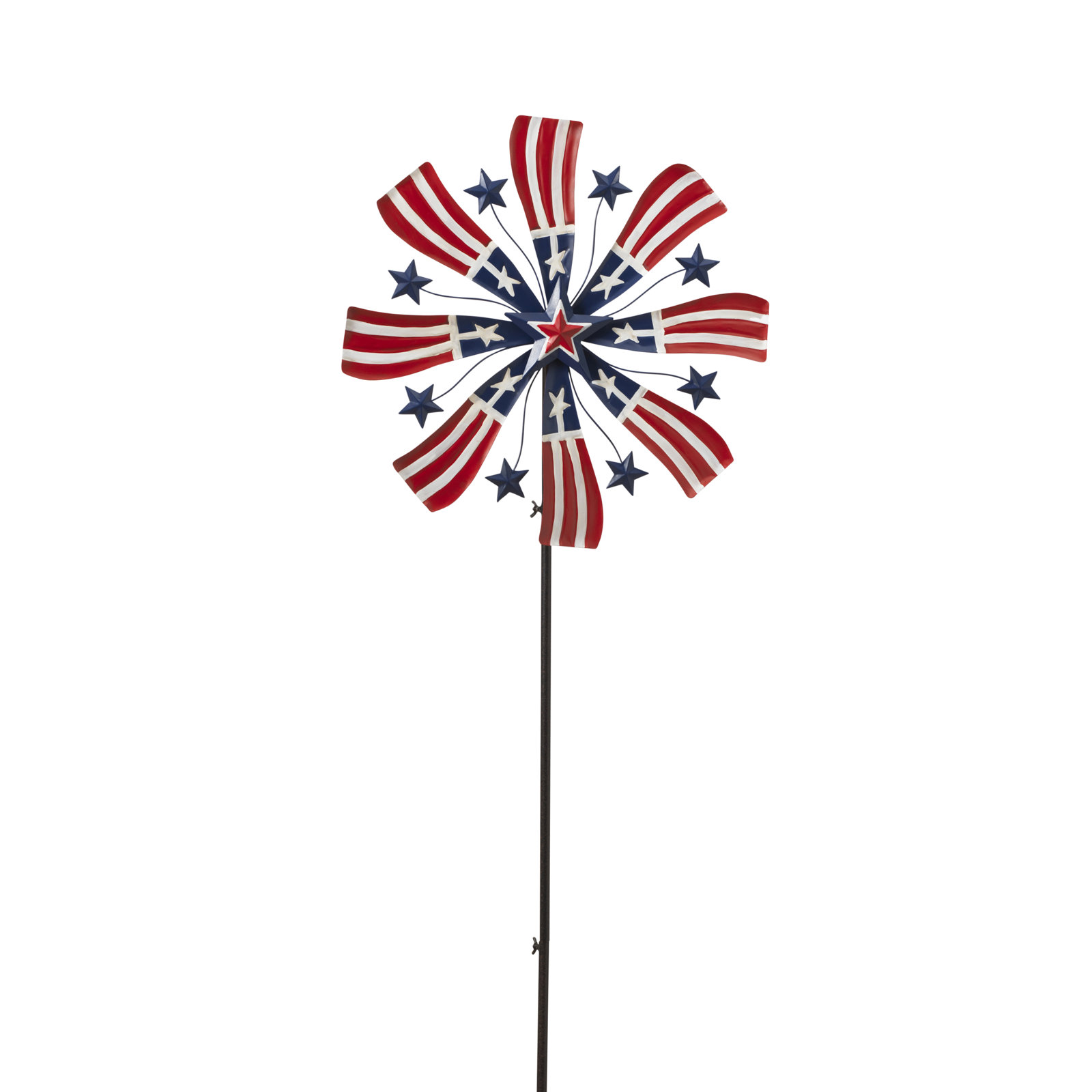 Metal Americana Wind Spinner Garden Stake