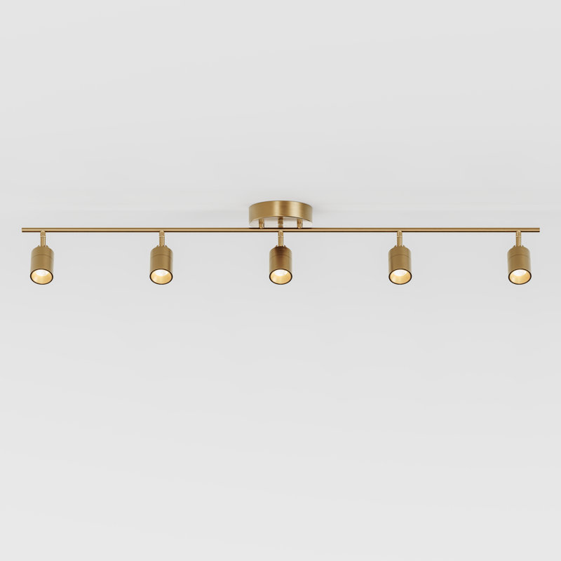 Plafonnier Shura avec têtes rotatives, ampoules DEL intégrées, pavillon encastré, 3000 K, 2240 lumens, Laiton brossé
