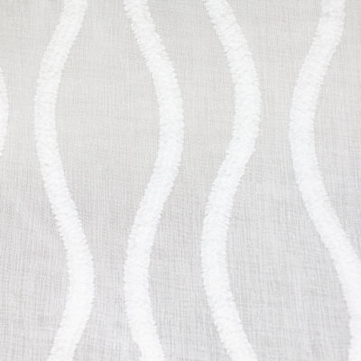 Quincy Fabric | Wavy Textured Sheer Fabric | Color White