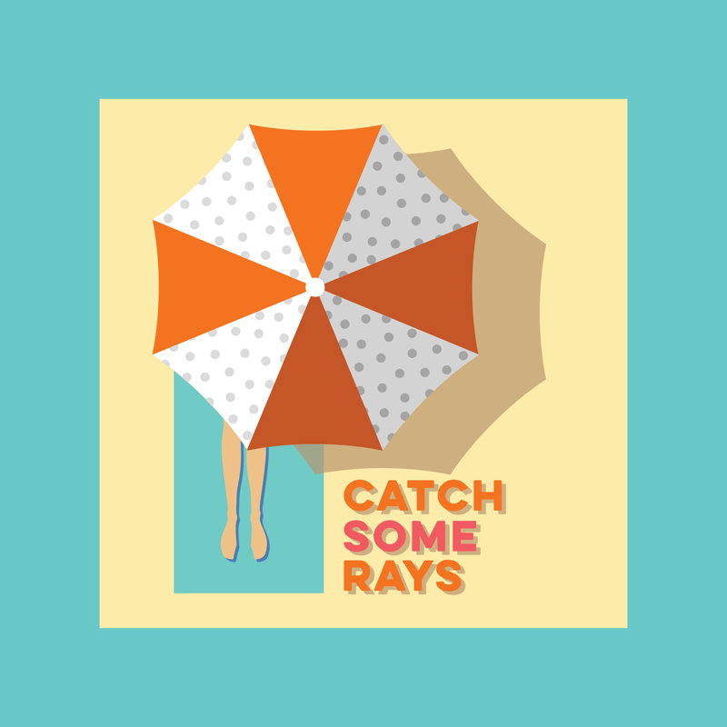 Summer Beach Rays - Wrapped Canvas Print, 76cm H x 76cm W x 3.8cm D