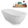 67" Streamline Soaking Freestanding Tub and Tray With Internal Drain