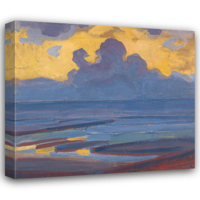 "By The Sea" par Piet Mondrian - Art mural sur toile tendue avec châssis, H 18 po x l 14 po