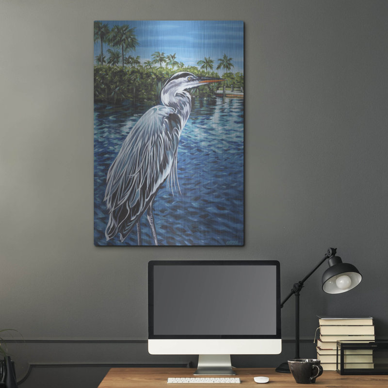 «Peaceful Heron I» par Carolee Vitaletti, H 36 po x l 24 po