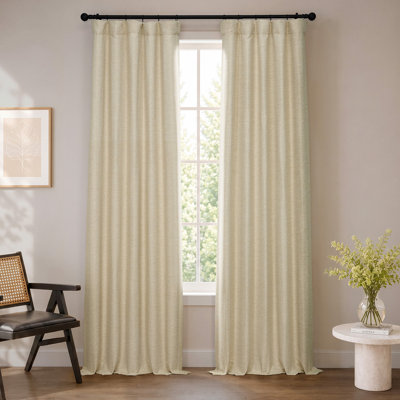 Rideaux obscurcissants en lin synthétique pour chambre et salon Bellino (1 panneau)