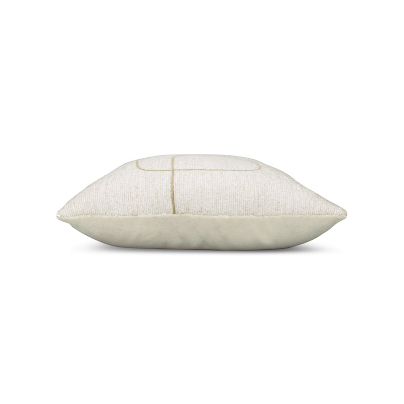 Linear Luxe Woven Accent Pillow Cover & Insert, Ivory