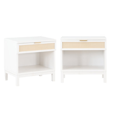 Bayport Cane 1 Drawer Nightstand  - Set Of 2