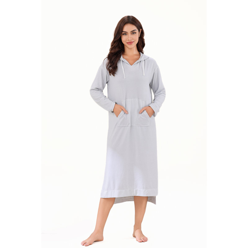 Monzeratt Polyester Blend Mid-Calf Bathrobe, L