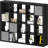 Bookshelf with Storage Bins, 20-Cube Storage Organizer Wooden Bookcase Modern Open Display Shelf-1659752023