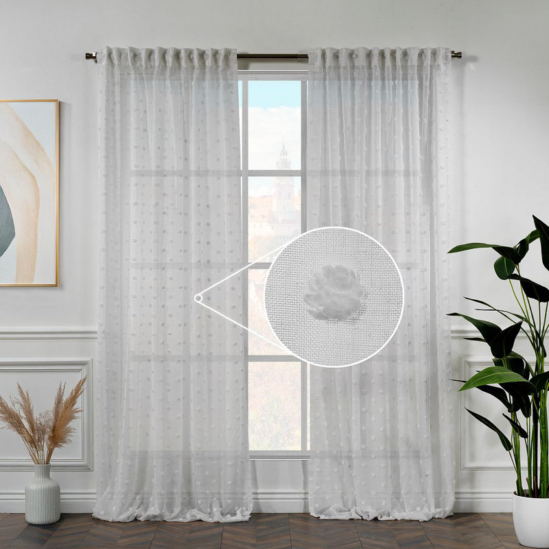 Rideau transparent extra long et extra large Fancy, L 100 po x L 100 po