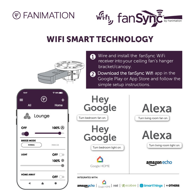 GlideAire Ceiling Fan - fanSync Wi-Fi Receiver
