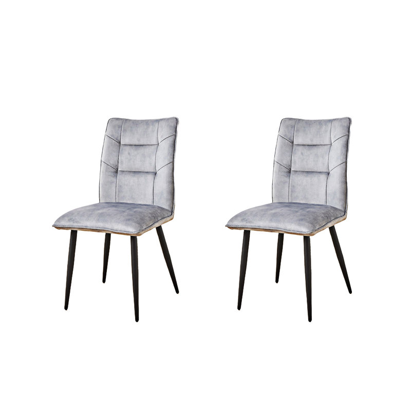 Chaise d'appoint rembourrée (ensemble de 2), Gris