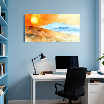 «Landscape & Nature Sunset Mountain Landscape», reproduction d'art sur toile