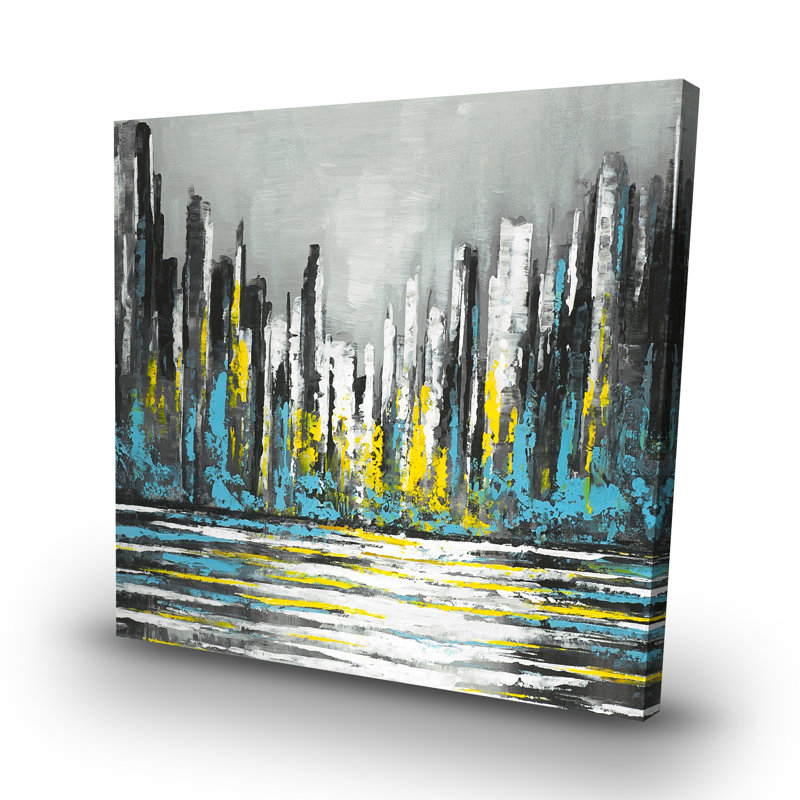 Abstract skyline - 32"x32" art on canvas