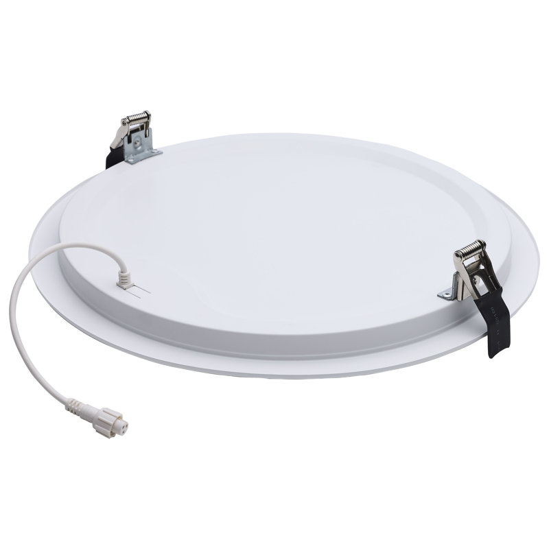 38 Watt 12 Inch LED Direct Wire Downlight Remote Driver CCT Selectable Dual Dimming Flat Face