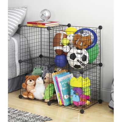 14.5" W Black Metal Storage Cube