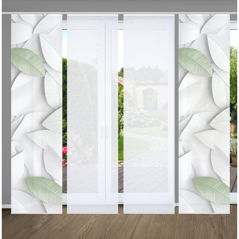 Semi Sheer Sliding Panel, Green