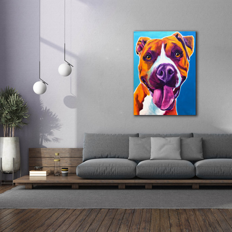 «Pit Bull - Yummy» par Dawg Painter, H 54 po x l 40 po x P 1,5 po