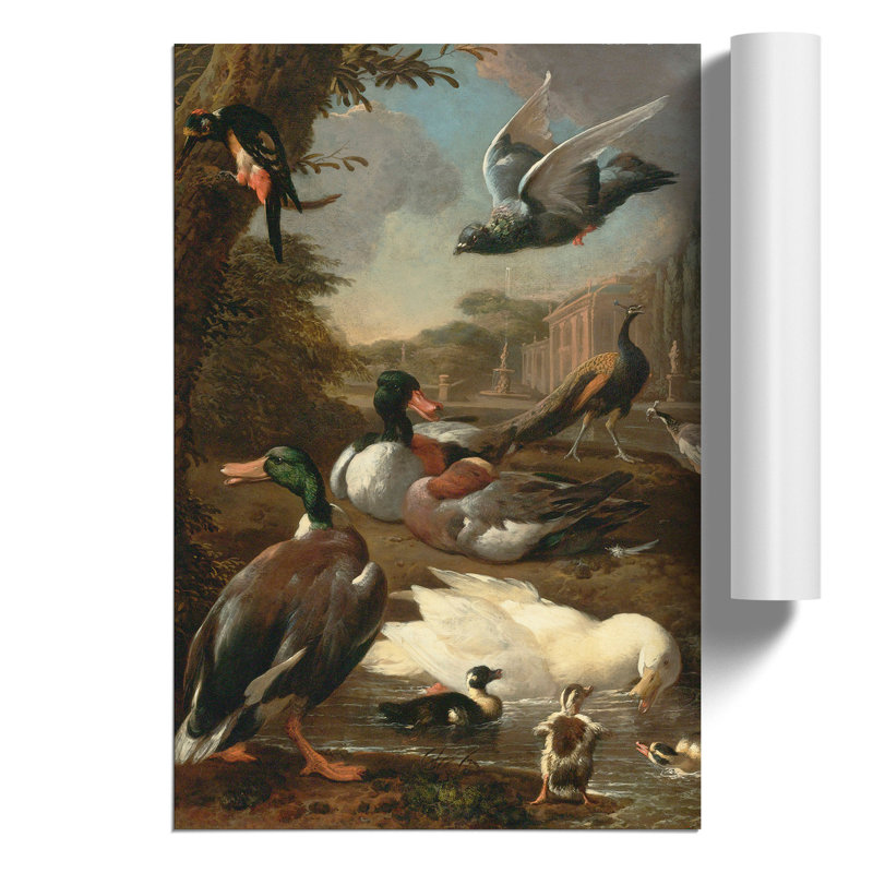 Collection of Birds by Melchior d'Hondecoeter - Frameless Print, 42cm H x 30cm W x 0.1cm D