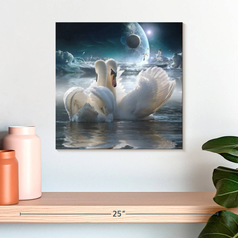 Brampt Celestial Swans, 16" H x 16" W