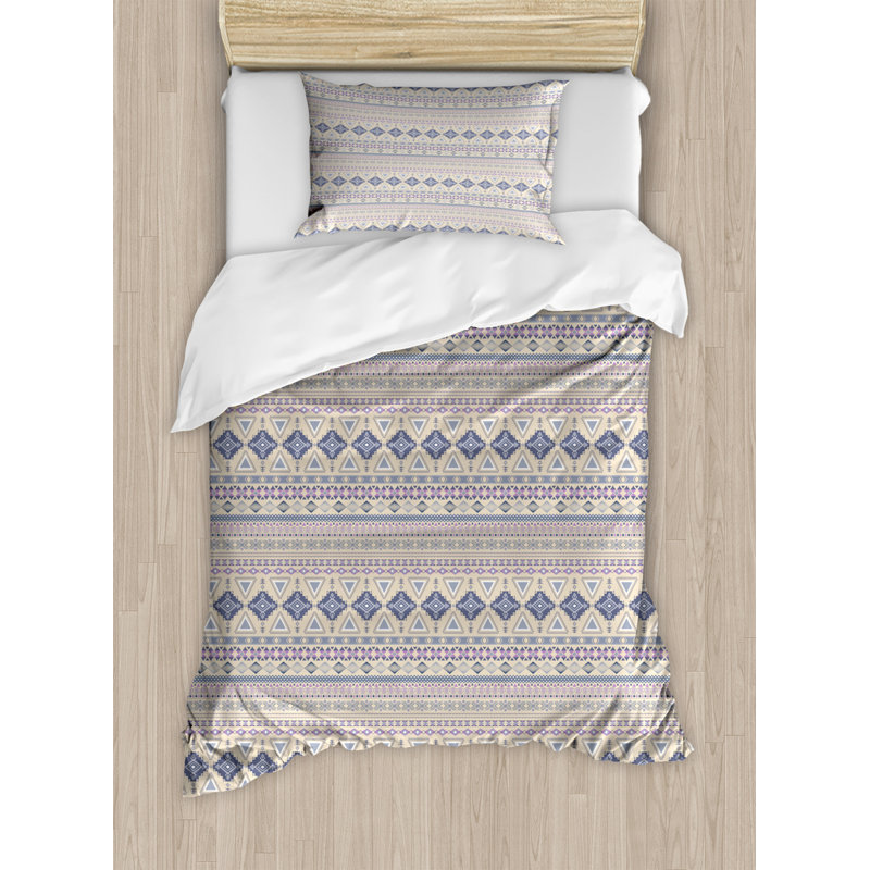 Rustic Polyester Geometric Shapes Duvet Cover