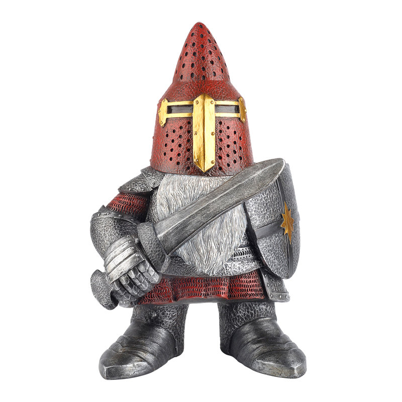 Medieval Knight Gnome Warrior Statue
