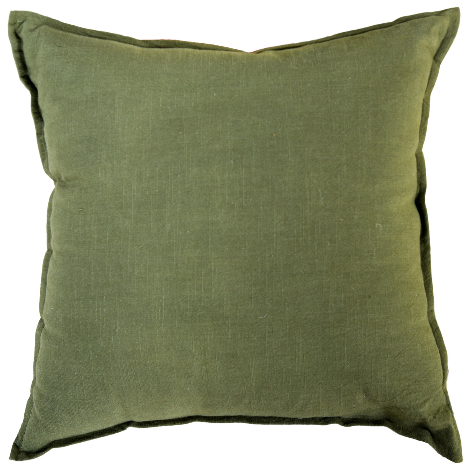 20" x 20" Cotton Throw Pillow, Olive Green, Poly Fill